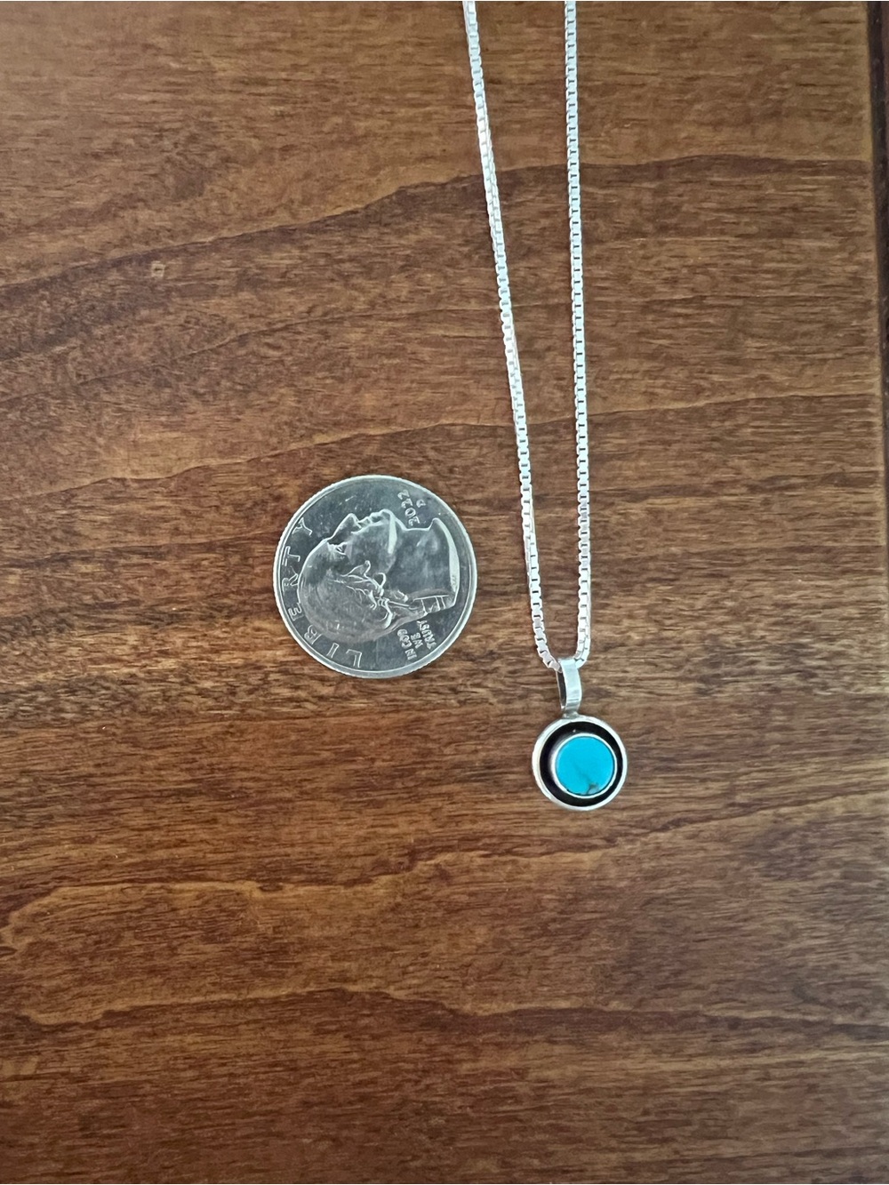 Sterling Silver Turquoise Pendant Necklace - Elegant Blue Stone